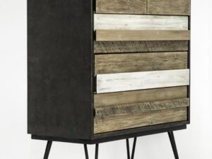miniaturka Komoda retro z trójwymiarowymi frontami z akacji – Mondo