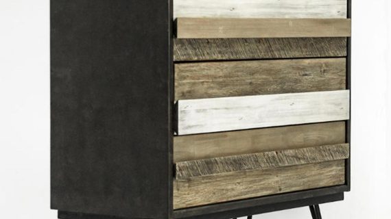 miniaturka Komoda retro z trójwymiarowymi frontami z akacji – Mondo