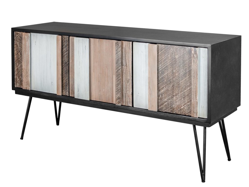 Drewniana komoda retro z 3D frontami z akacji – Mondo