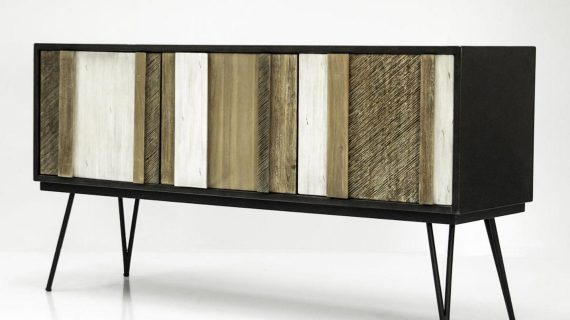 miniaturka Drewniana komoda retro z 3D frontami z akacji – Mondo