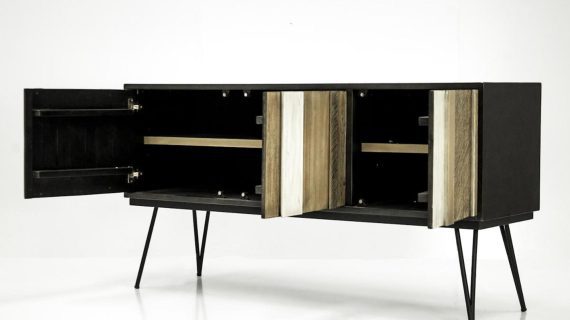 miniaturka Drewniana komoda retro z 3D frontami z akacji – Mondo