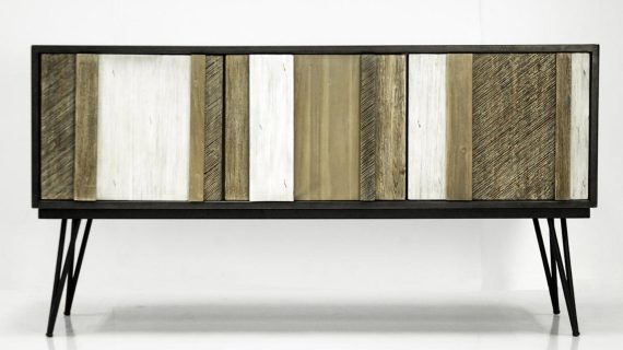 miniaturka Drewniana komoda retro z 3D frontami z akacji – Mondo