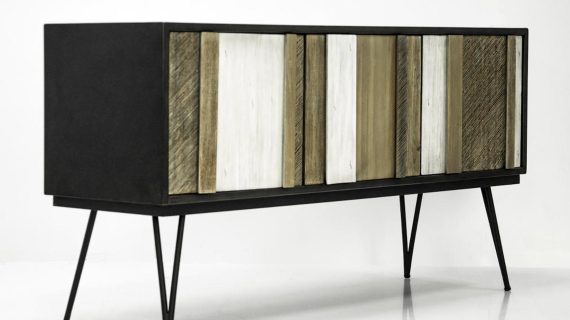 miniaturka Drewniana komoda retro z 3D frontami z akacji – Mondo