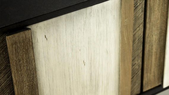 miniaturka Drewniana komoda retro z 3D frontami z akacji – Mondo