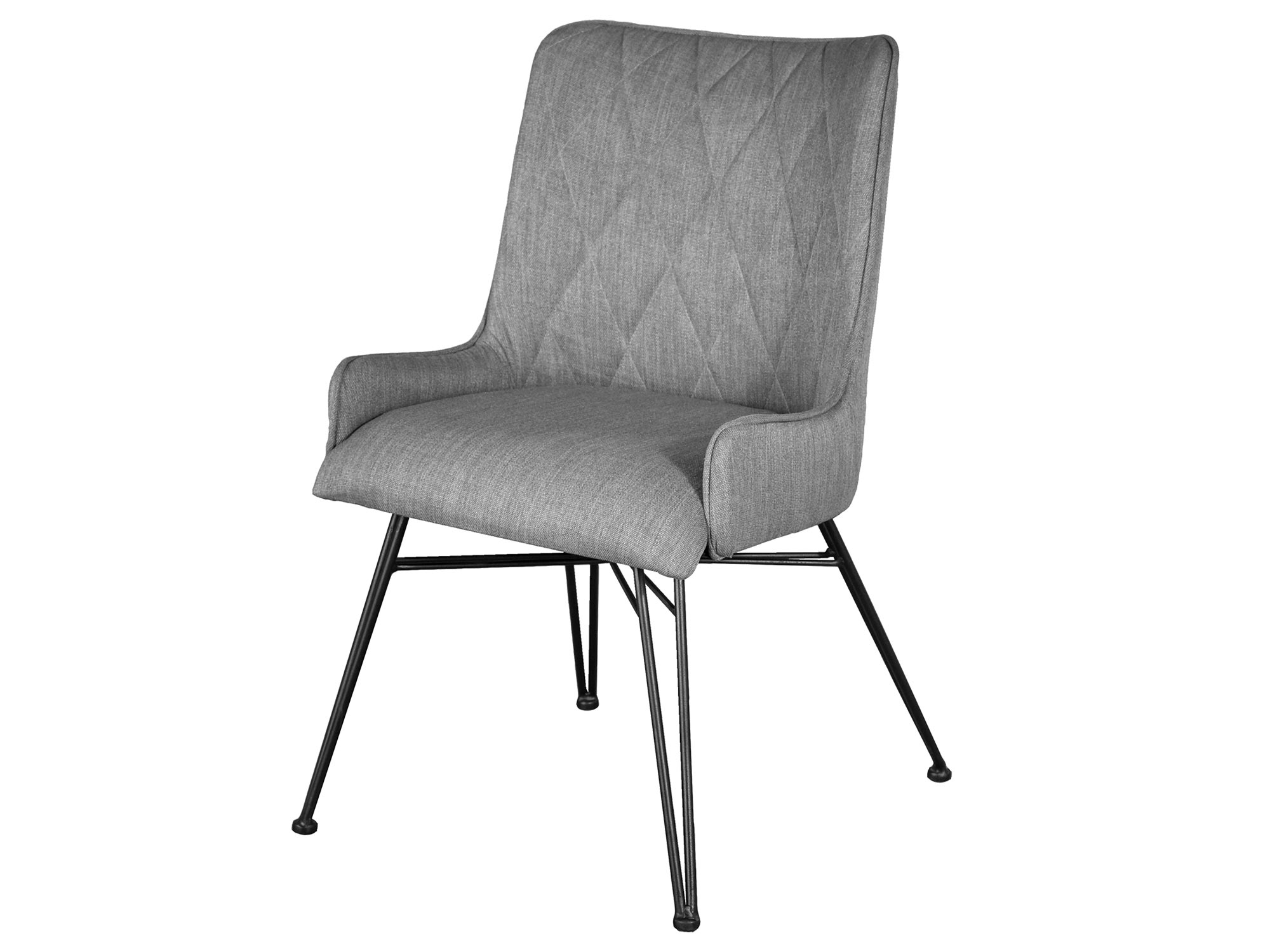 Krzesło do jadalni z szarą tapicerką i profilowanym oparciem Krzesło do jadalni z szarą tapicerką i profilowanym oparciem