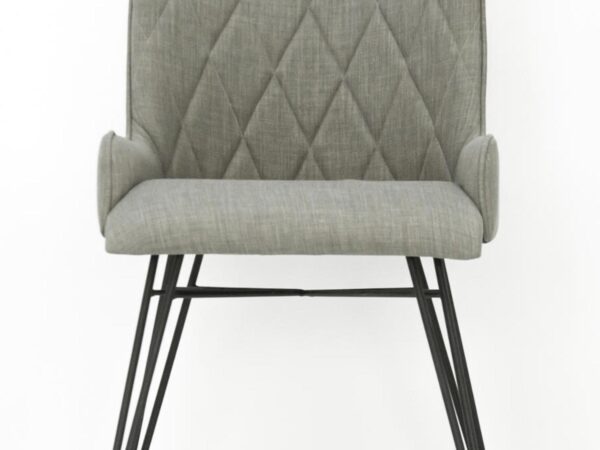 Pikowane krzesło tapicerowane w stylu loftowym z metalową podstawą