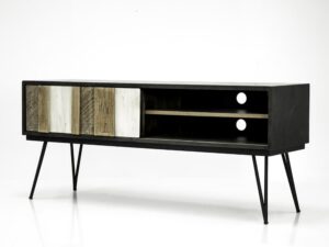 miniaturka Komoda RTV retro z frontami z drewna akacjowego – Mondo