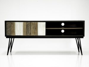 miniaturka Komoda RTV retro z frontami z drewna akacjowego – Mondo