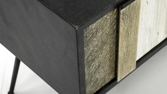 miniaturka Komoda RTV retro z frontami z drewna akacjowego – Mondo