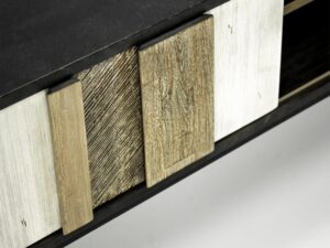 miniaturka Komoda RTV retro z frontami z drewna akacjowego – Mondo