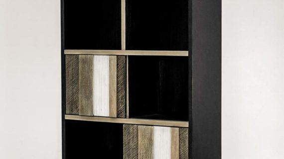 miniaturka Regał z akacjowymi frontami 3D w stylu retro – Mondo