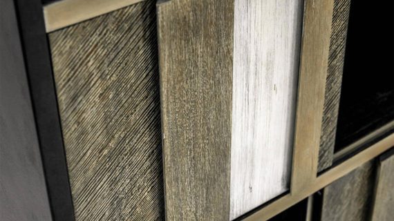 miniaturka Regał z akacjowymi frontami 3D w stylu retro – Mondo