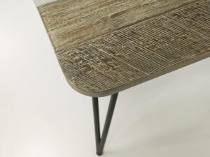 miniaturka Retro stolik kawowy z naturalnym blatem drewnianym – Mondo