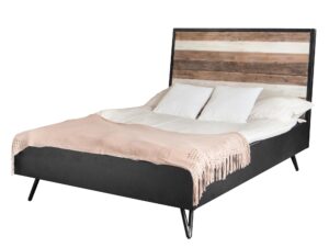 Łóżko retro 140 cm z akacji na metalowych nogach – Mondo