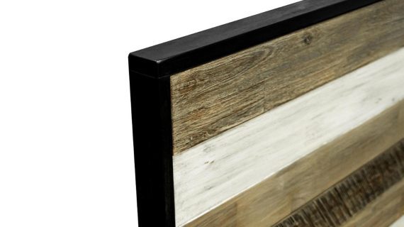 miniaturka Łóżko retro 140 cm z akacji na metalowych nogach – Mondo