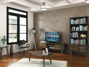 miniaturka Retro regał z intarsją i dekoracyjnymi frontami 3D – Willowbrook