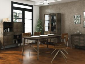 miniaturka Retro Komoda Szczotkowane Drewno Mosiężne Uchwyty – Willowbrook