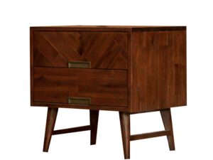 miniaturka Szafka nocna w stylu retro z intarsją w jodełkę – Willowbrook