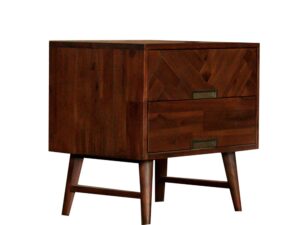 miniaturka Szafka nocna w stylu retro z intarsją w jodełkę – Willowbrook