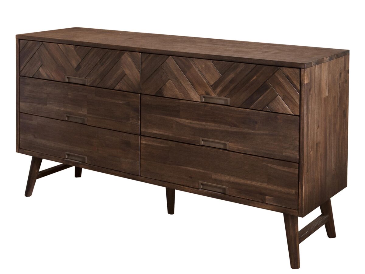 Drewniana komoda w stylu retro z 3D frontami – Willowbrook