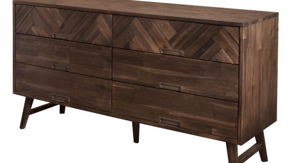 Drewniana komoda w stylu retro z 3D frontami – Willowbrook