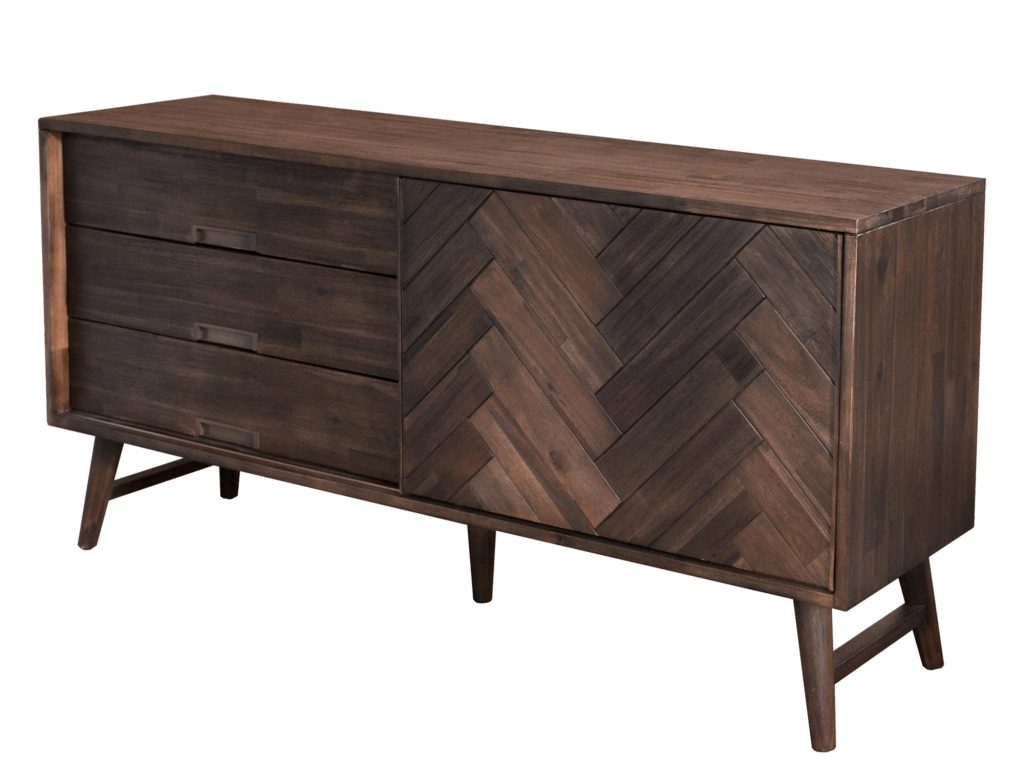 Komoda retro z przesuwanymi drzwiami i frontami 3D – Willowbrook