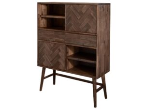 Retro Komoda Szczotkowane Drewno Mosiężne Uchwyty – Willowbrook