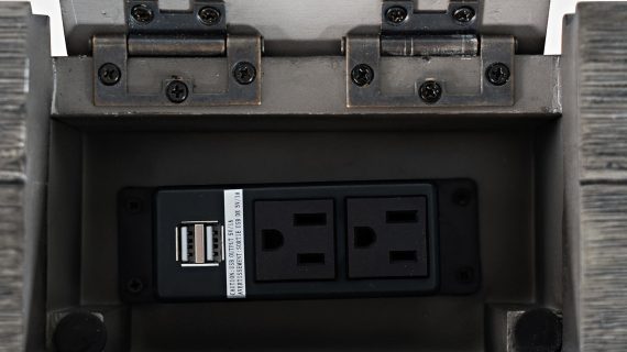 miniaturka Ciemnoszare Biurko Klasyczne z USB – Avola