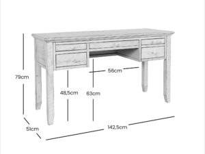 miniaturka Kremowe Biurko Rustykalne Shabby Chic Przetarcia – Avola