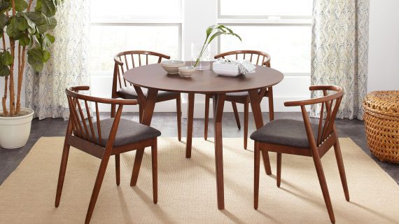 miniaturka Mid-Century Krzesło Grafitowa Tkanina – Avola