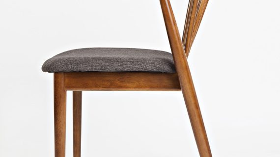 miniaturka Mid-Century Krzesło Grafitowa Tkanina – Avola