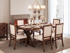 miniaturka Rustykalne Krzesło Ciemne Drewno Shabby Chic – Avola