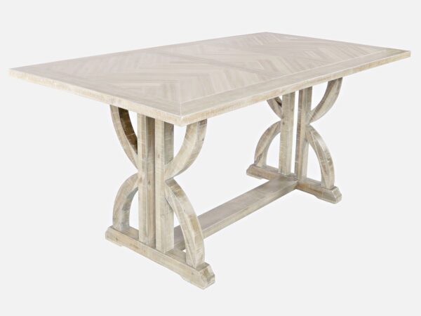 Stół prostokątny drewniany w stylu rustykalnym z krzyżową podstawą