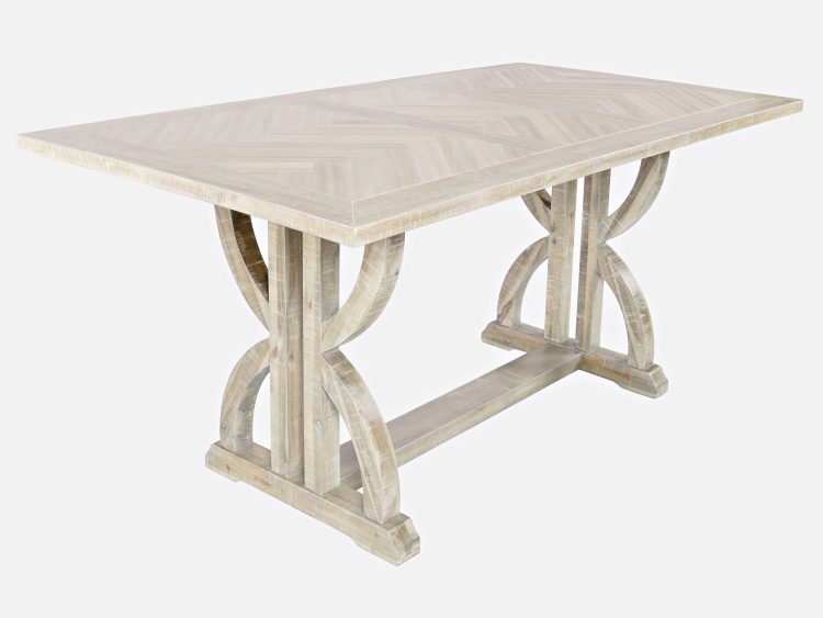 Stół prostokątny drewniany w stylu rustykalnym z krzyżową podstawą