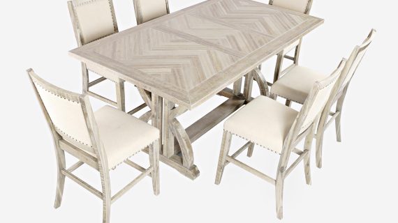 miniaturka Zestaw Stół 127cm i 6 Rustykalnych Krzeseł Shabby Chic – Avola