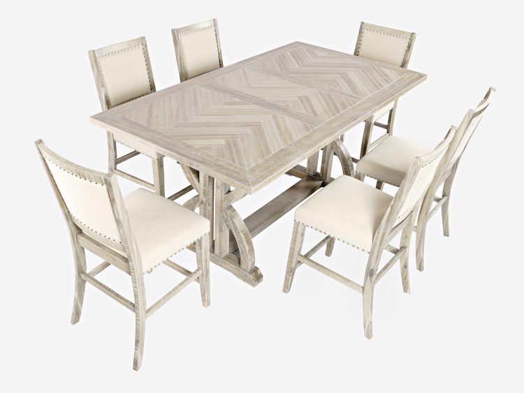 Zestaw jadalniany z prostokątnym stołem w kolorze jasnego drewna