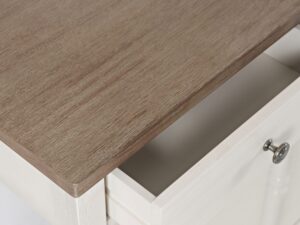 miniaturka Kremowa Konsola Hampton Brązowy Blat Szuflady – Avola