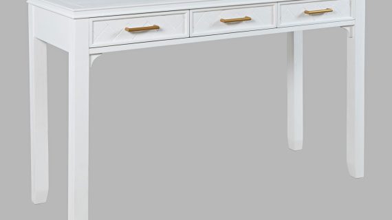 miniaturka Białe Biurko Klasyczne z USB i Szufladami – Avola