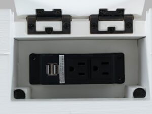 miniaturka Białe Biurko Klasyczne z USB i Szufladami – Avola