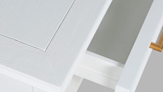 miniaturka Białe Biurko Klasyczne z USB i Szufladami – Avola