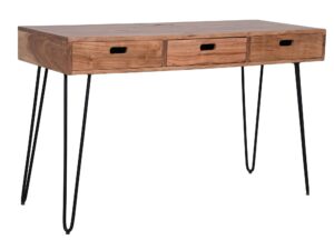 miniaturka Loftowe Biurko Naturalne Drewno Gniazda USB – Avola