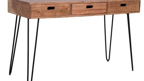 miniaturka Loftowe Biurko Naturalne Drewno Gniazda USB – Avola