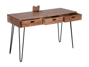 miniaturka Loftowe Biurko Naturalne Drewno Gniazda USB – Avola