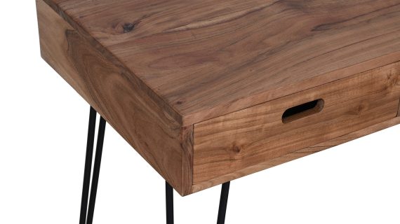 miniaturka Loftowe Biurko Naturalne Drewno Gniazda USB – Avola