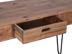 miniaturka Loftowe Biurko Naturalne Drewno Gniazda USB – Avola