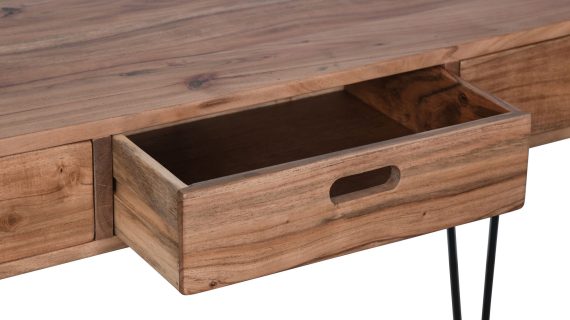 miniaturka Loftowe Biurko Naturalne Drewno Gniazda USB – Avola