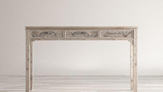 miniaturka Klasyczne Biurko Naturalne Drewno USB – Avola