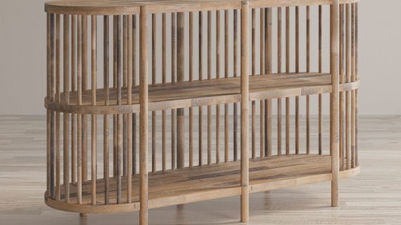 miniaturka Komoda Boho Naturalne Drewno Pionowe Szczebelki – Avola