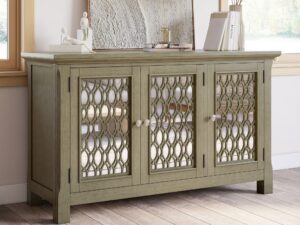 miniaturka Złota Komoda Lustrzane Drzwi Eleganckie Szprosy – Avola