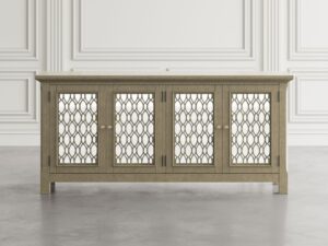 miniaturka Złota Komoda Lustrzane Drzwi Ozdobne Szprosy – Avola